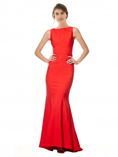 Wholesale Open Back Red Mermaid High Neck Long Prom Dress Canada
