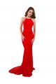 Wholesale Red Mermaid High Neck Long Lace Prom Dress Canada