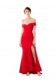Wholesale Red Mermaid Off the Shoulder Long Stretch Crepe Prom Dress Canada