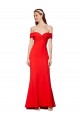 Wholesale Red Mermaid Off the Shoulder Long Stretch Crepe Evening Prom Dress Canada