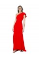 Wholesale Red Mermaid One Shoulder Long Stretch Crepe Prom Dress Canada