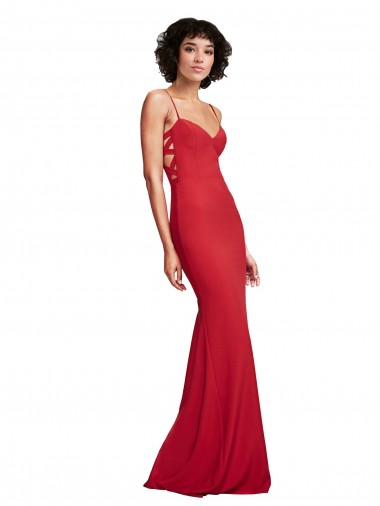 Wholesale Red Mermaid Spaghetti Straps Long Prom Dress Canada