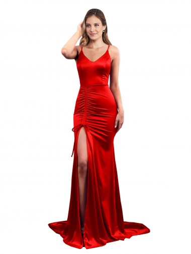 Wholesale Low Back Red Mermaid Sweetheart Long Prom Dress Canada