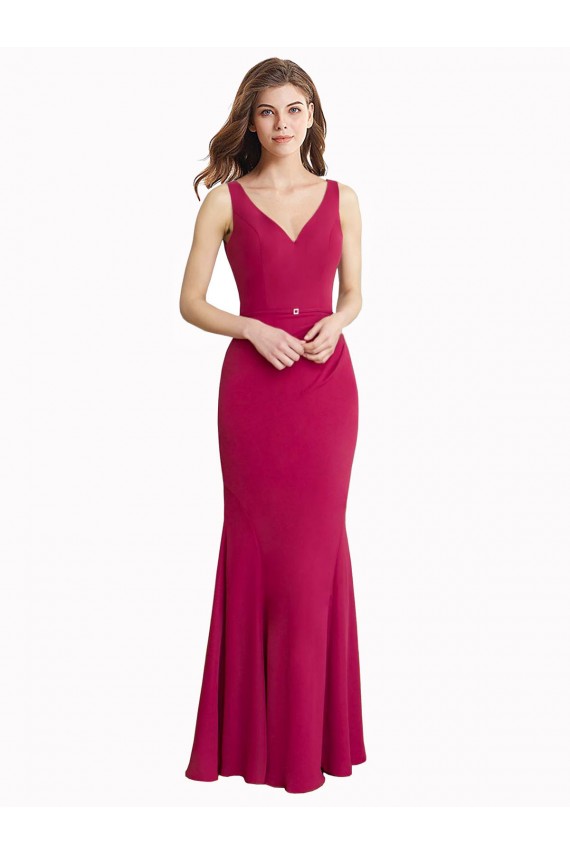 Wholesale V-Back Red Mermaid High Neck Long Prom Dress Canada