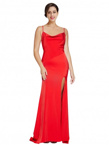 Wholesale Low Back Red Sheath Strapless Long Prom Dress Canada