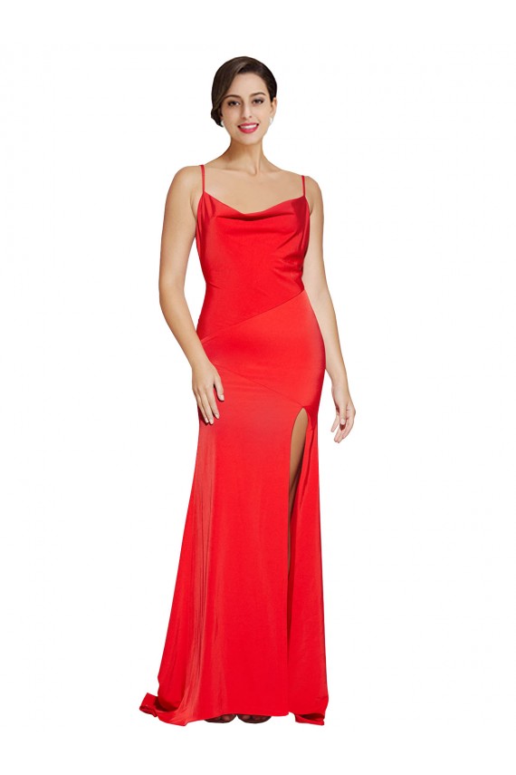 Wholesale Low Back Red Sheath Strapless Long Prom Dress Canada