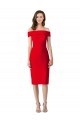 Wholesale Red Sheath Off the Shoulder Cocktail Length Prom Dress Canada