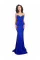 Wholesale Low Back Royal Blue Mermaid High Neck Long Prom Dress Canada