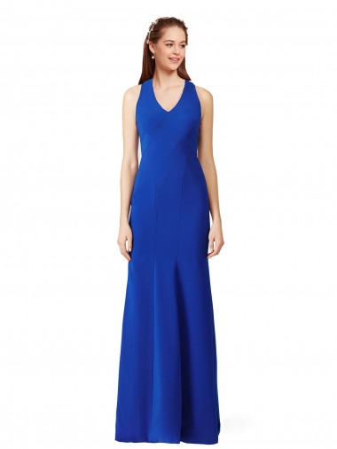 Wholesale Royal Blue Mermaid V-Neck Long Prom Dress Canada