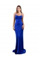 Wholesale Open Back Royal Blue Sheath Cowl Neck Long Prom Dress Canada