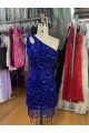 Wholesale Royal Blue Sheath One Shoulder Short Homecoming Dress Canada