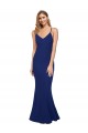 Wholesale Open Back Royal Blue Sheath V-Neck Long Prom Dress Canada