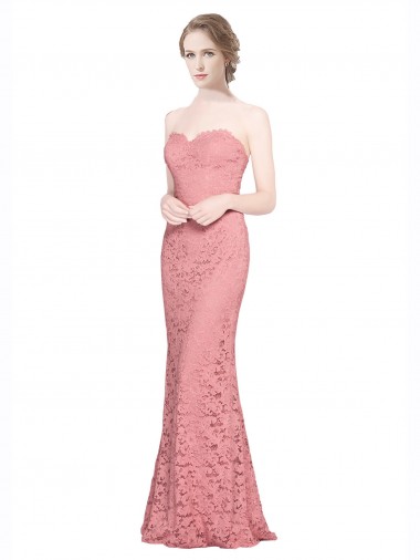 Wholesale Salmon Mermaid Strapless Long Prom Dress Canada