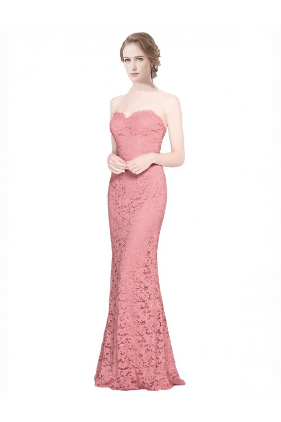 Wholesale Salmon Mermaid Strapless Long Prom Dress Canada