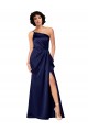 Wholesale Sapphire A-Line One Shoulder Long Black Tie Prom Dress Canada