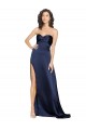 Wholesale Low Back Sapphire A-Line High Neck Long Prom Dress Canada