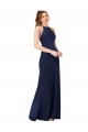 Wholesale Open Back Sapphire Sheath High Neck Long Prom Dress Canada