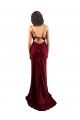 Wholesale Open Back Burgundy Sheath Cowl Neck Long Prom Dress Canada