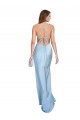 Wholesale Open Back Light Sky Blue Sheath Cowl Neck Long Prom Dress Canada