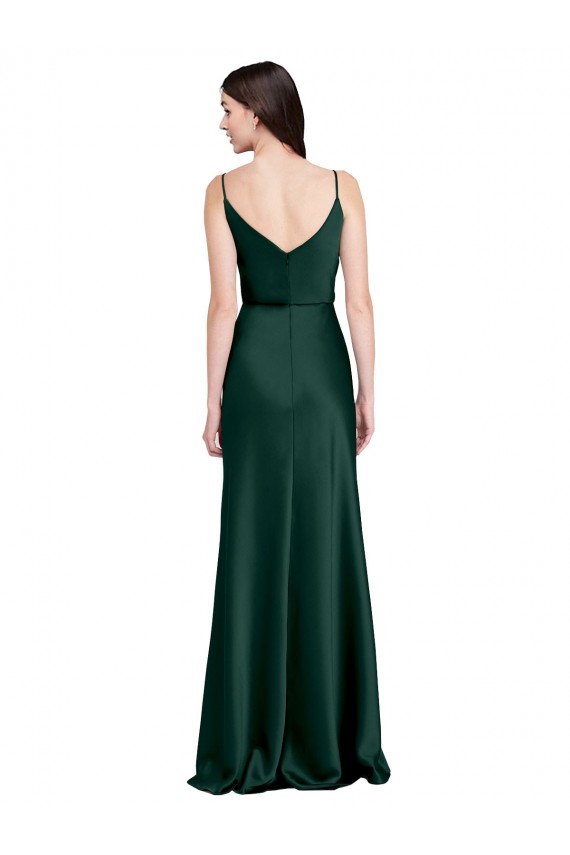 Wholesale V-Back Hunter Sheath Cowl Neck Long Black Tie Prom Dress Canada