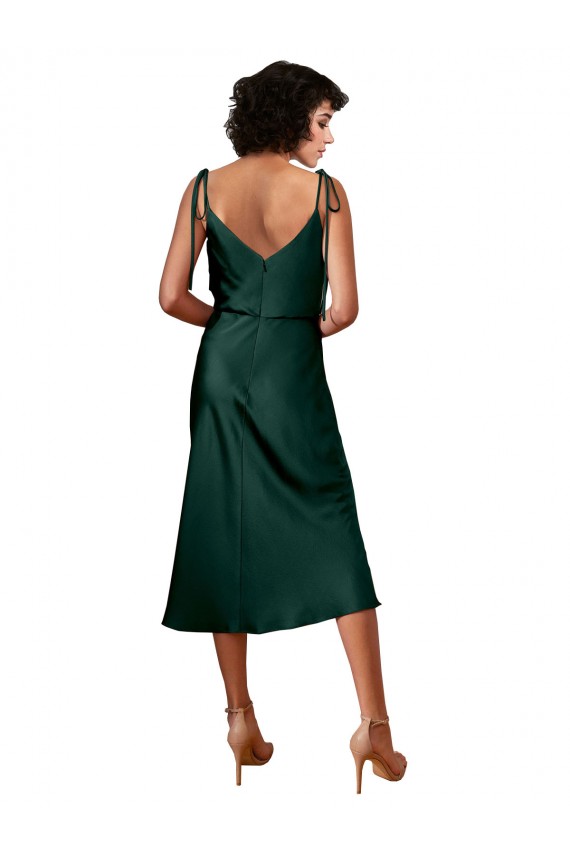 Wholesale Hunter Sheath Cowl Neck Midi Length Black Tie Prom Dress Canada