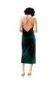 Wholesale Open Back Dark Green Sheath Cowl Neck Midi Length Prom Dress Canada