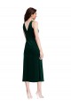Wholesale V-Back Dark Green Sheath Cowl Neck Midi Length Prom Dress Canada