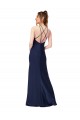 Wholesale Open Back Sapphire Sheath High Neck Long Prom Dress Canada