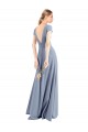 Wholesale Smoke Blue Sheath High Neck Long Prom Dress Canada