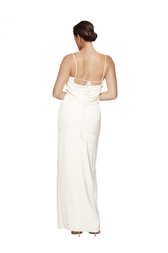 Wholesale Low Back Ivory Sheath High Neck Long Prom Dress Canada