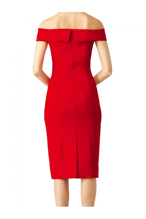 Wholesale Red Sheath Off the Shoulder Cocktail Length Prom Dress Canada