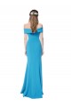 Wholesale Peacock Blue Sheath Off the Shoulder Long Prom Dress Canada