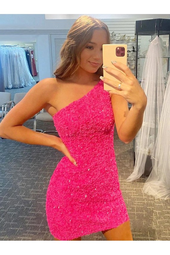 Wholesale Sheath One Shoulder Short Evening Gown Canada