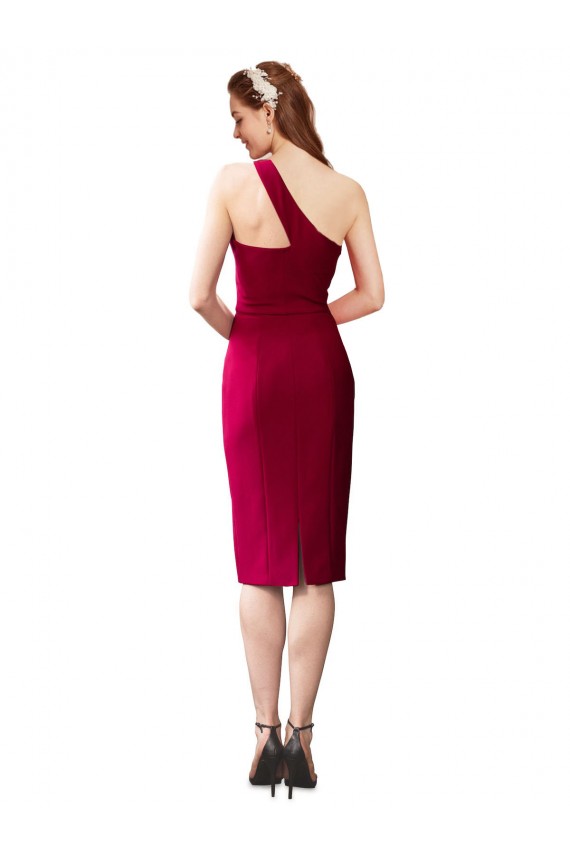 Wholesale Black Sheath One Shoulder Cocktail Length Prom Dress Canada