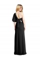 Wholesale Black Sheath One Shoulder Flutter Sleeves Long Prom Dress Canada