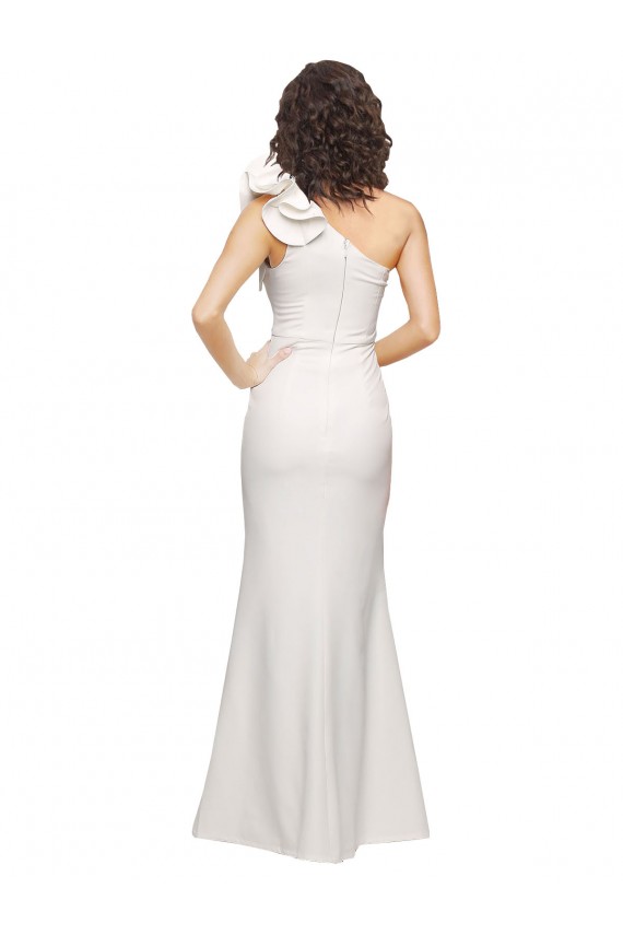 Wholesale Ivory Sheath One Shoulder Long Prom Dress Canada