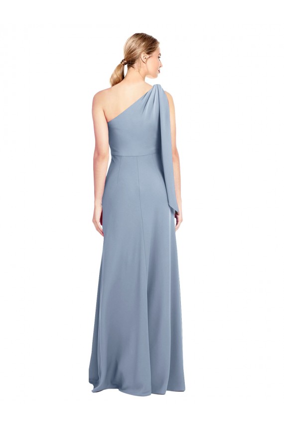 Wholesale Smoke Blue Sheath One Shoulder Long Prom Dress Canada