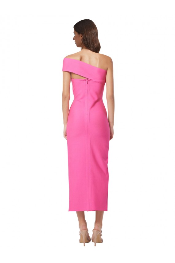 Wholesale Fuchsia Sheath One Shoulder Midi Length Prom Dress Canada