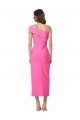 Wholesale Fuchsia Sheath One Shoulder Midi Length Prom Dress Canada