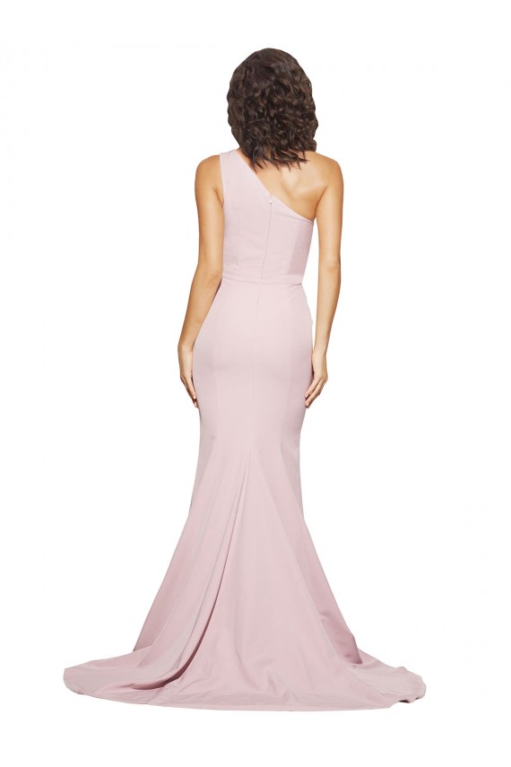 Wholesale Mauve Sheath One Shoulder Sweep Train Prom Dress Canada