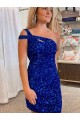 Wholesale Fuchsia Sheath One Shoulder Short Prom Dresses Canada