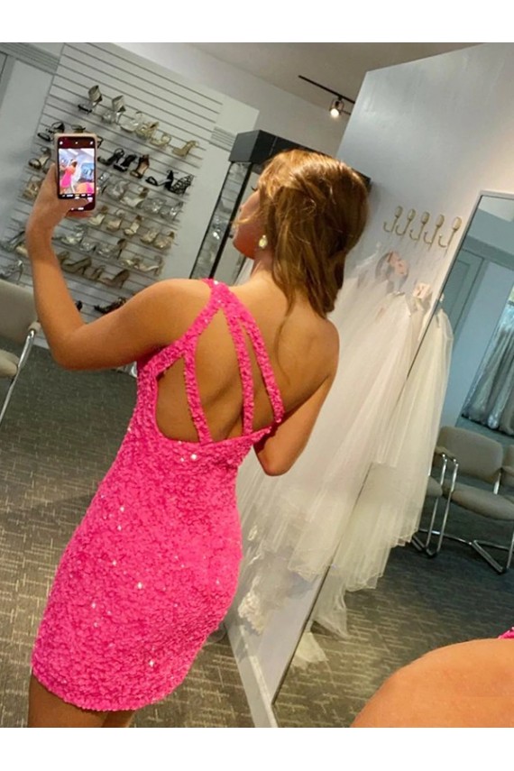 Wholesale Sheath One Shoulder Short Evening Gown Canada