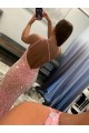 Wholesale Pink Sheath One Shoulder Sweep Train Prom Dress Canada
