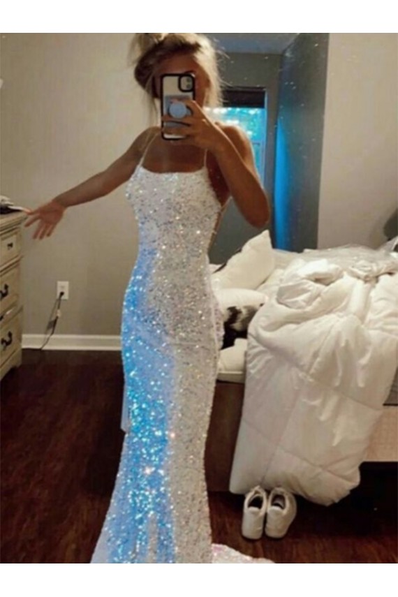 Wholesale Sheath Spaghetti Straps Sweep Train Prom Dress Canada