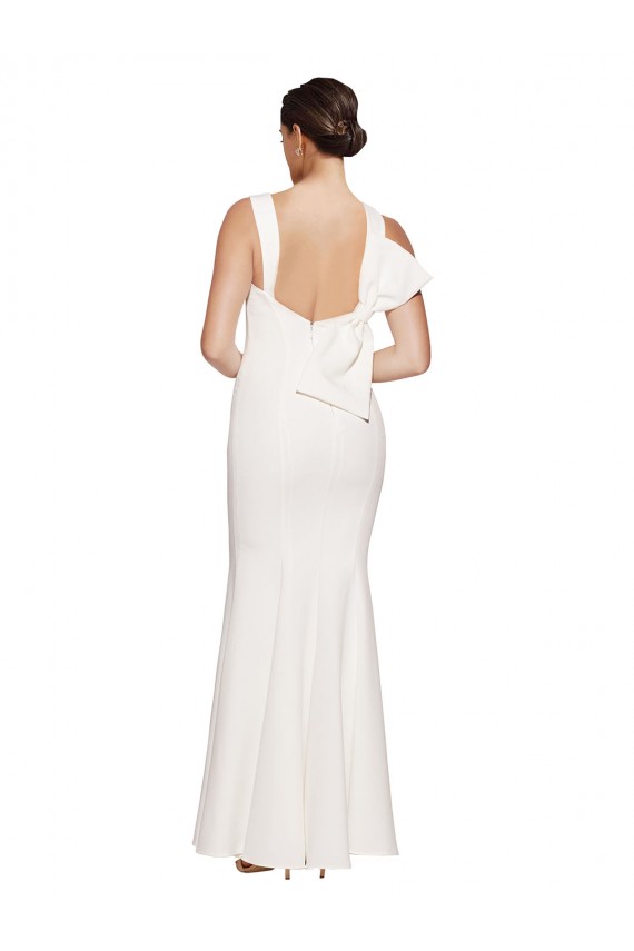 Wholesale Low Back Ivory Sheath Square Neck Long Prom Dress Canada