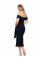 Wholesale Low Back Black Sheath Square Neck Midi Length Prom Dress Canada