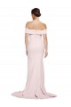 Wholesale Low Back Pink Sheath Square Neck Sweep Train Prom Dress Canada