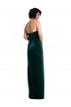 Wholesale Low Back Dark Green Sheath Strapless Long Black Tie Prom Dress Canada