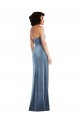 Wholesale Low Back Dusty Blue Sheath Strapless Long Prom Dress Canada