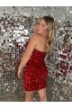 Wholesale Burgundy Sheath Sweetheart Short Prom Dress Canada